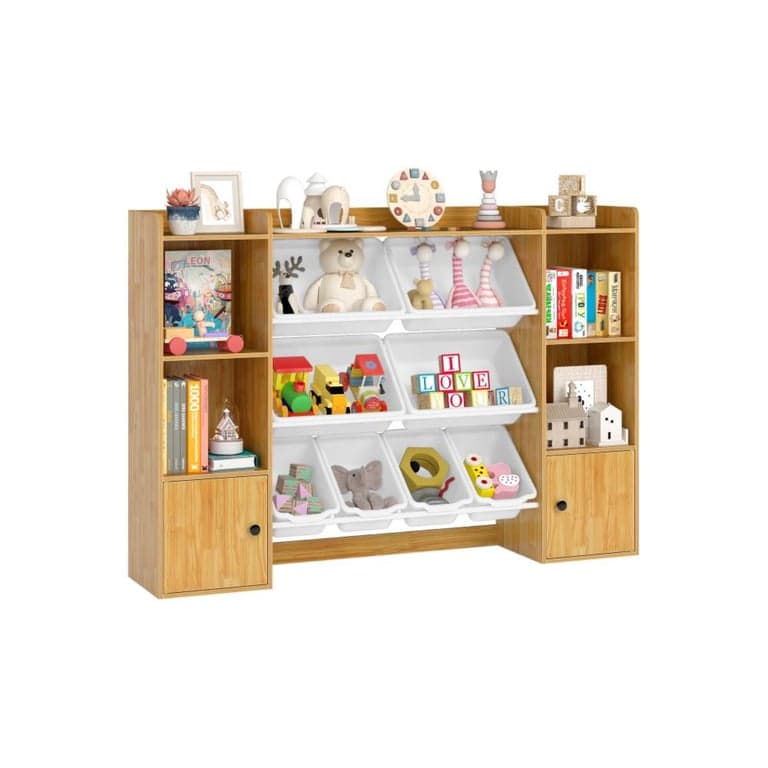 Costway Large Toy Storage 56.5 Inches Beige