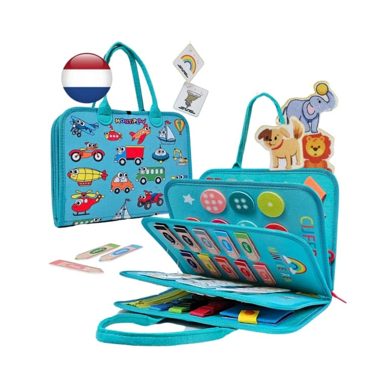 Montiplay Montessori Libro Occupato Veicoli Verde