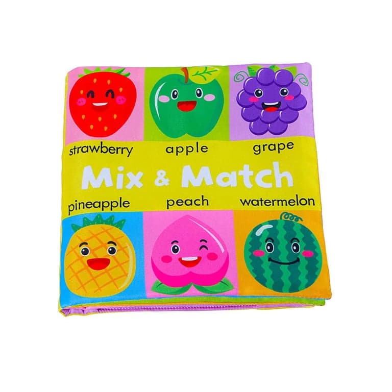 Seaside-Montessori Match and Mix Cloth Book Fruits