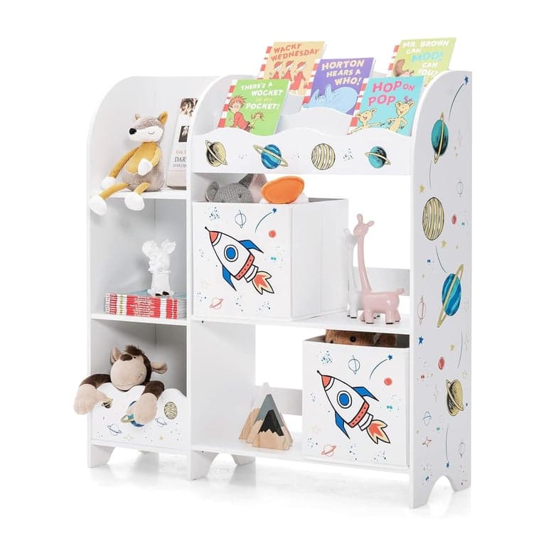 HONEY JOY Storage Cabinet With 2 Storage Boxes Rocket