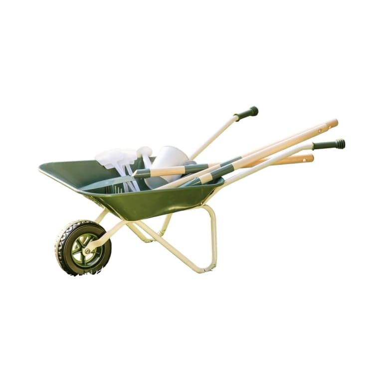 ROBUD Carriola con Set da Giardinaggio Verde Scuro
