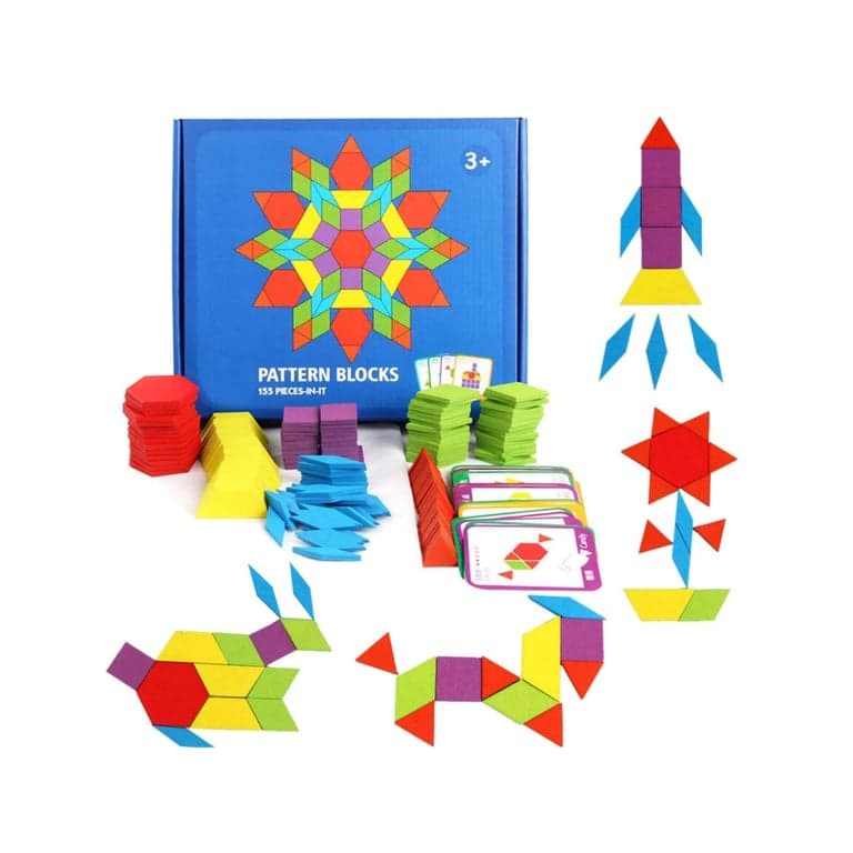 Clever Toys Box Wooden Pattern Blocks