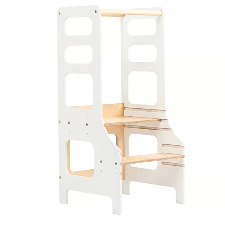 Duck Woodworks Shop Torre per Bambini Regolabile Bianca