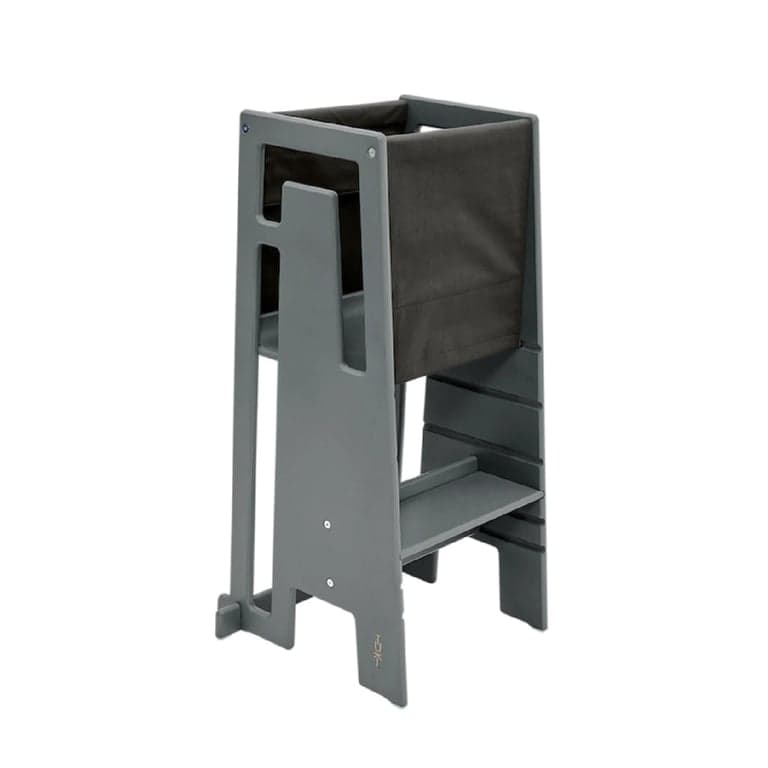 Tuki® Set iniziale Torre di apprendimento verniciata di grigio con telo verde oliva scuro
