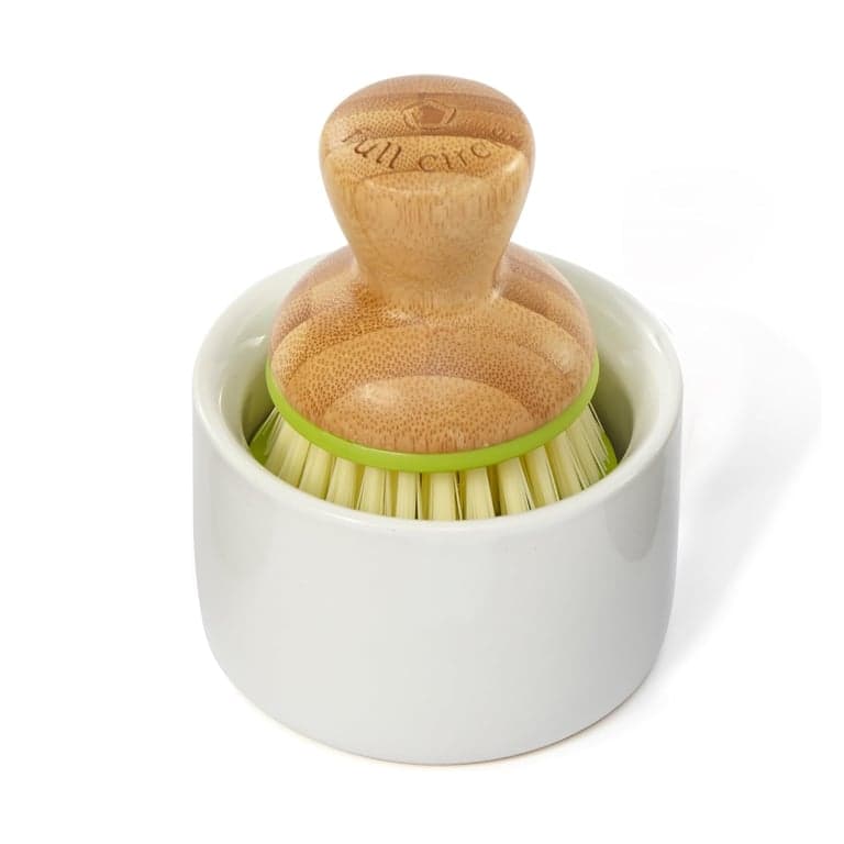 Full Circle Dish Brush Bubble Up Ceramic Soap Dispenser & Bamboo Handle