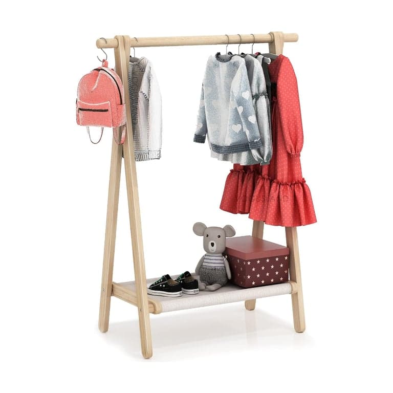 VOGUSLAND Dress Up Rack Natural Beech