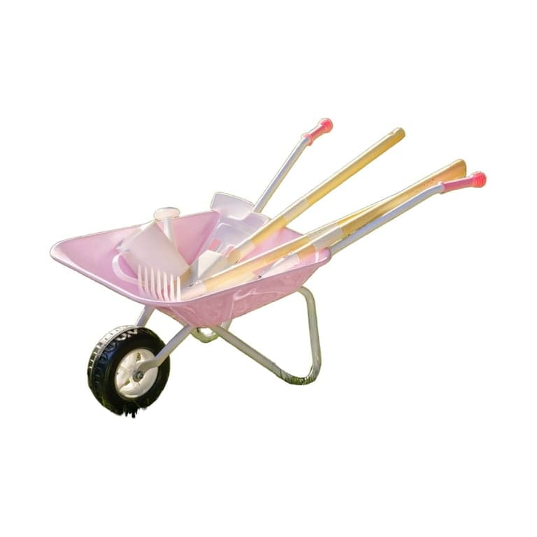ROBUD Carriola con Set da Giardinaggio Rosa