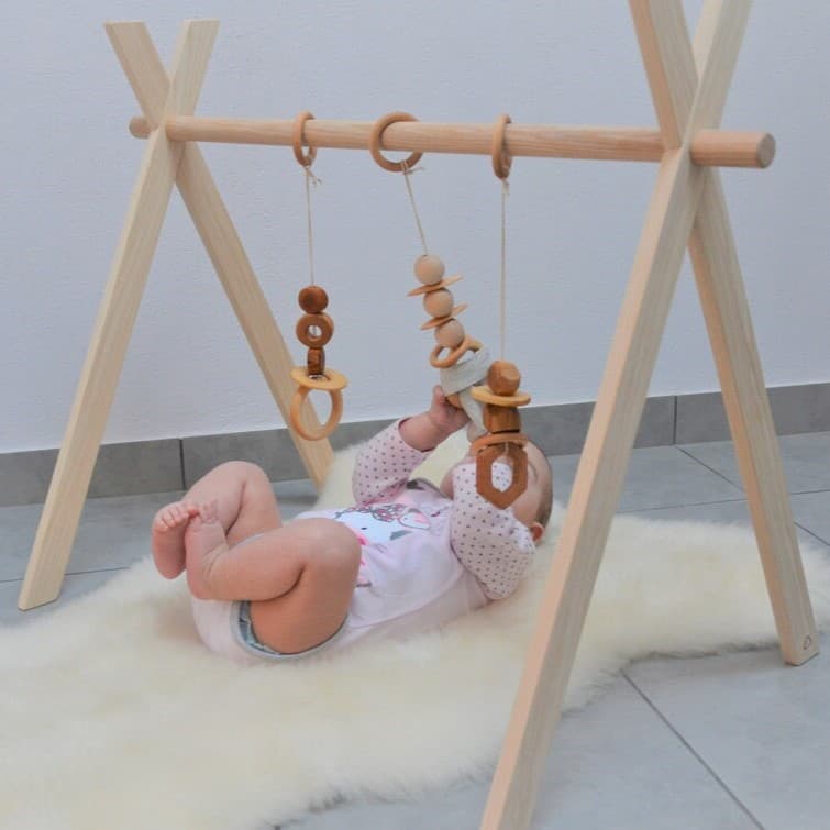 Ecoart Factory Untreated Baby Gym With Toys