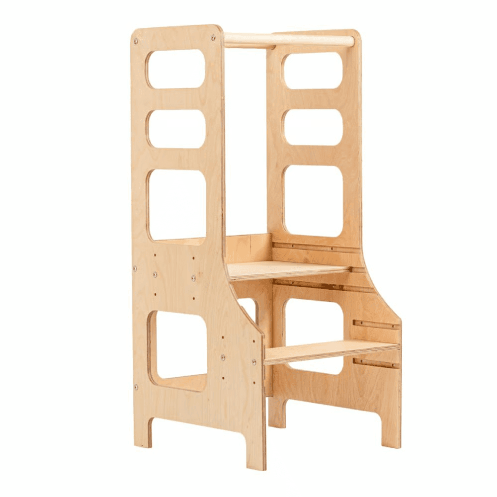 Duck Woodworks Shop Torre per Bambini Regolabile in Legno Naturale