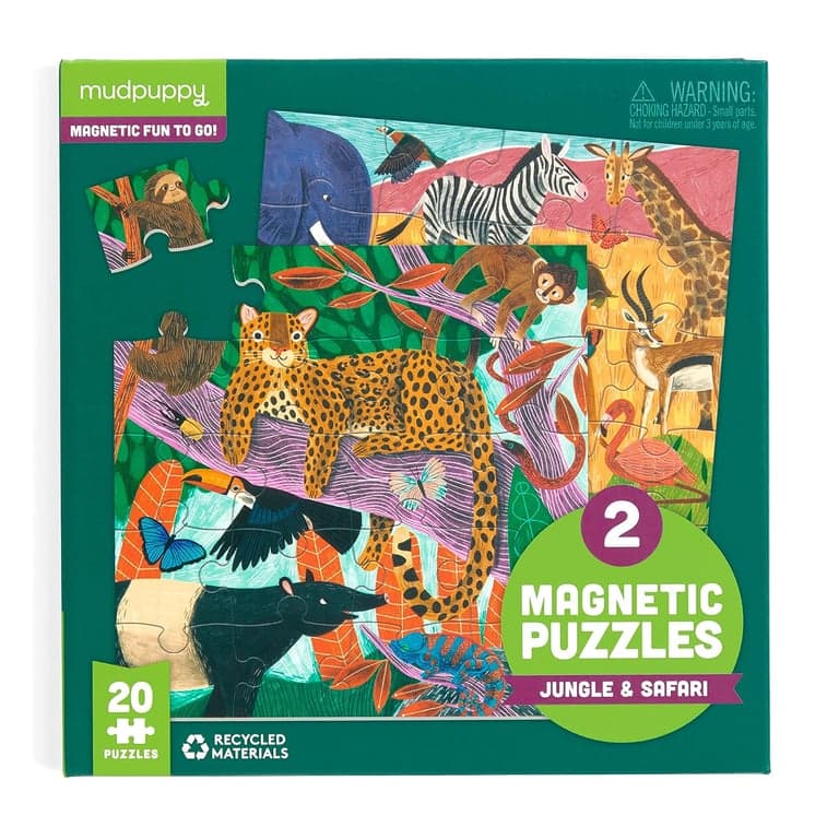 Mudpuppy Magnetic Jigsaw Puzzle Safari and Jungle