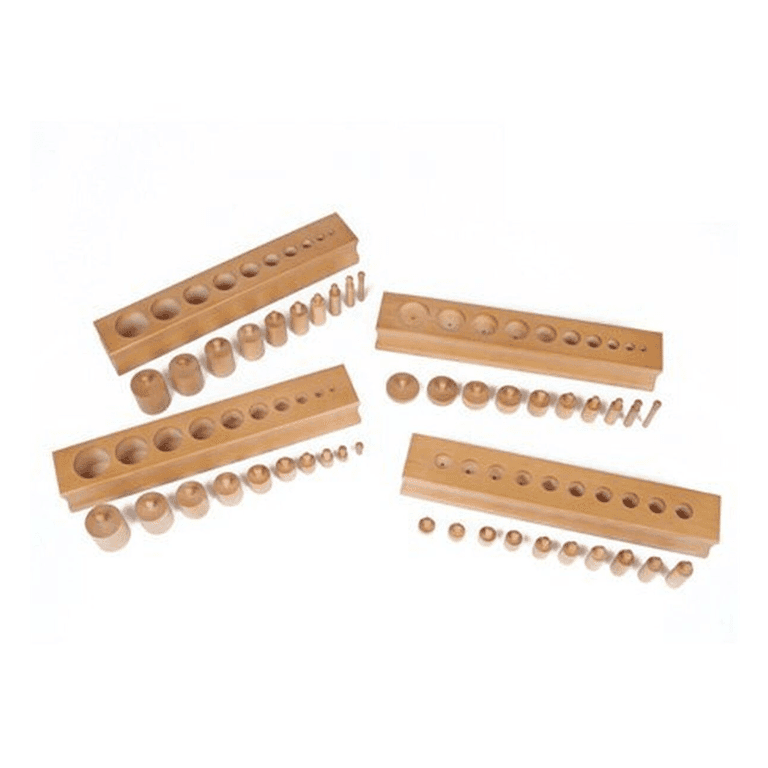 Elite Montessori 4 Knobbed Cylinder Blocks