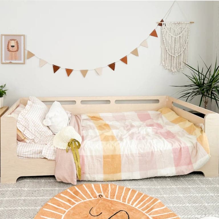 Magic of Wood Floor Bed With Cutouts & Removable Rail Ply Double