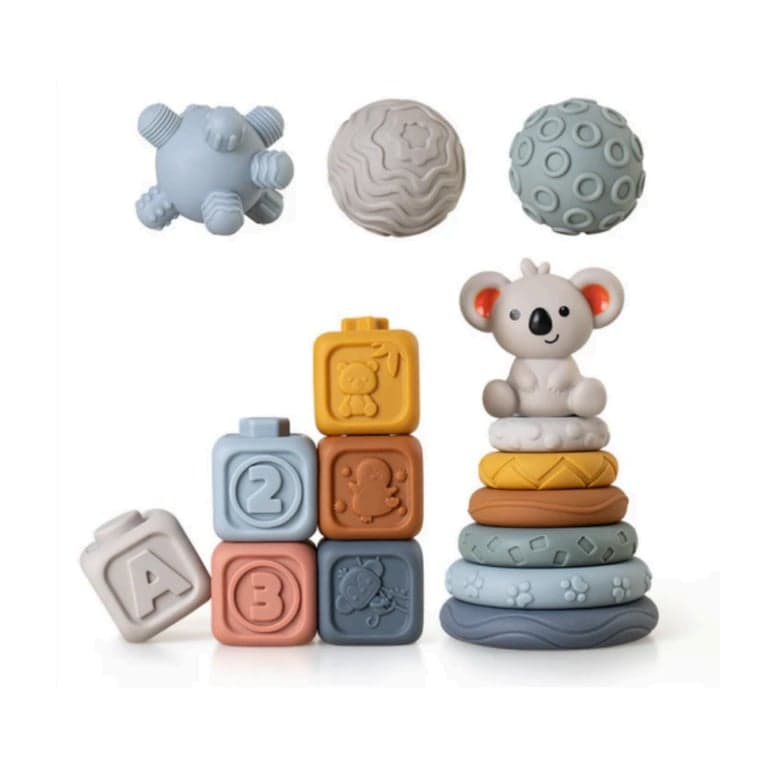 Joymaxx Anelli Impilabili in Silicone e Cubi Koala