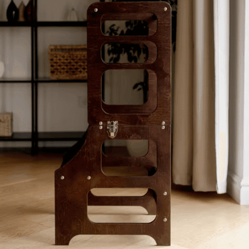Duck Woodworks Shop Torre per Bambini Convertibile in Stile Mid-century Modern Marrone Espresso