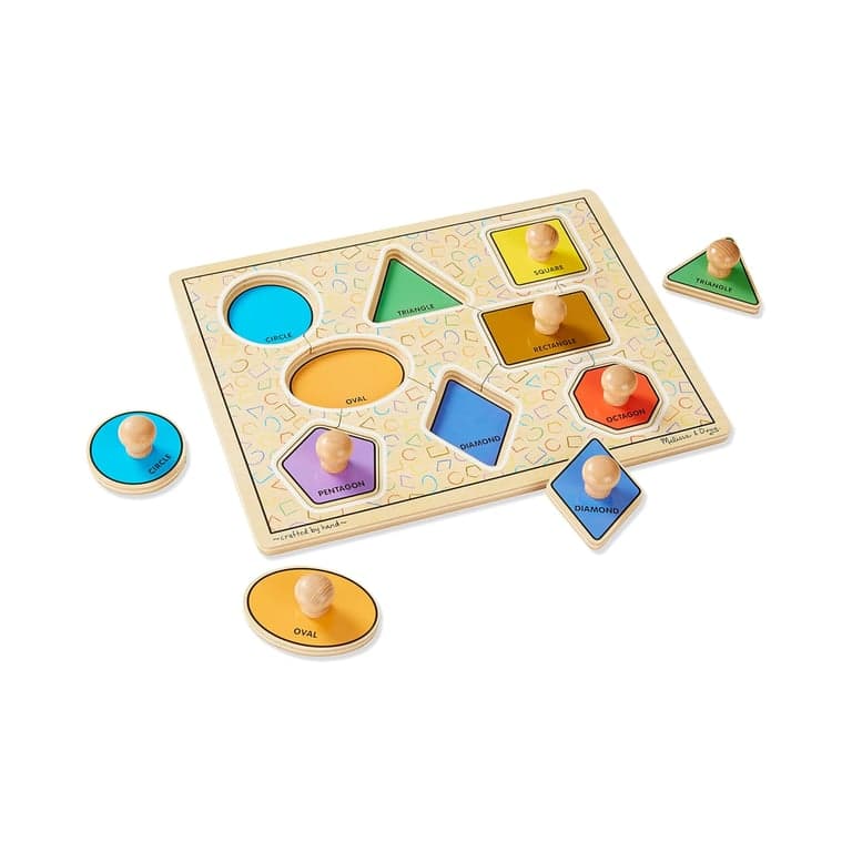 Melissa & Doug Geometric Shapes Peg Puzzle