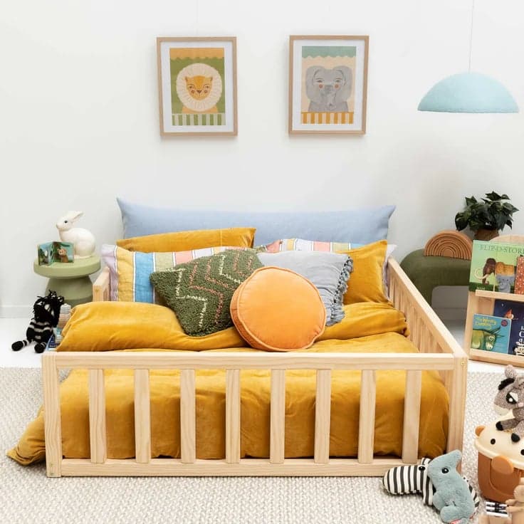 Little Woodhouse Floor Bed Double Square Rails Without Legs