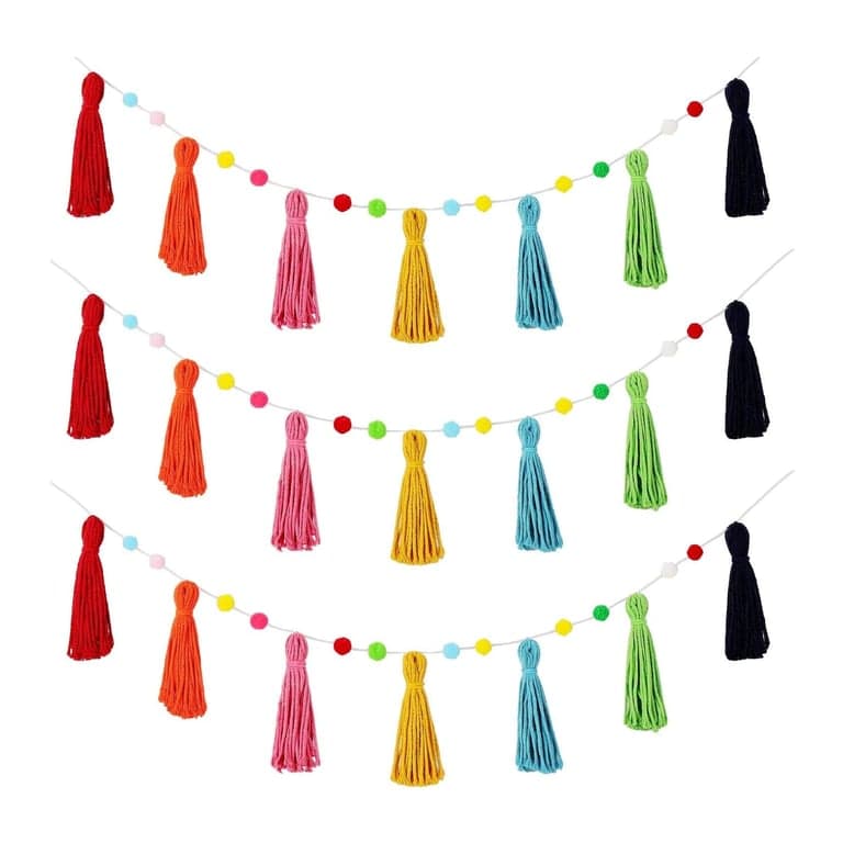Syhood Boho Tassel Garland Rainbow
