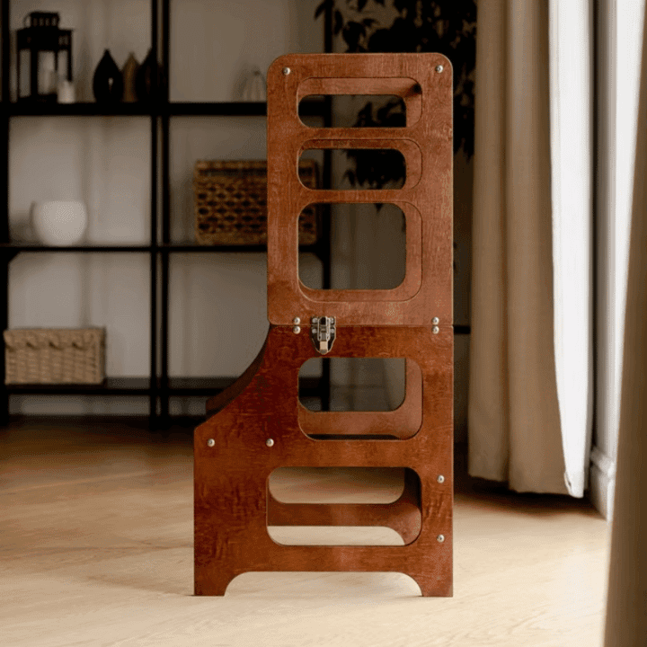 Duck Woodworks Shop Torre per Bambini Convertibile Mid-Century Modern Smalto Miele