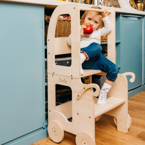 Family SCL Torre Trolley per Bambini Non Verniciato