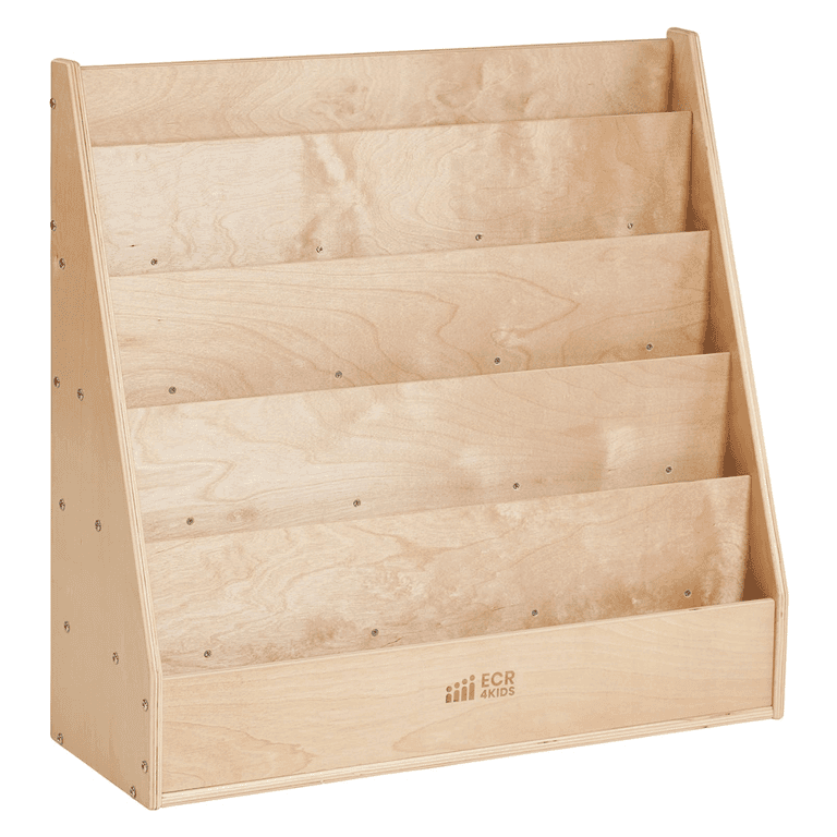 ECR4Kids Streamline Single-Sided Bookshelf With Storage Natural