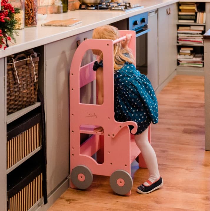 Family SCL Adjustable Trolley Toddler Tower Pink