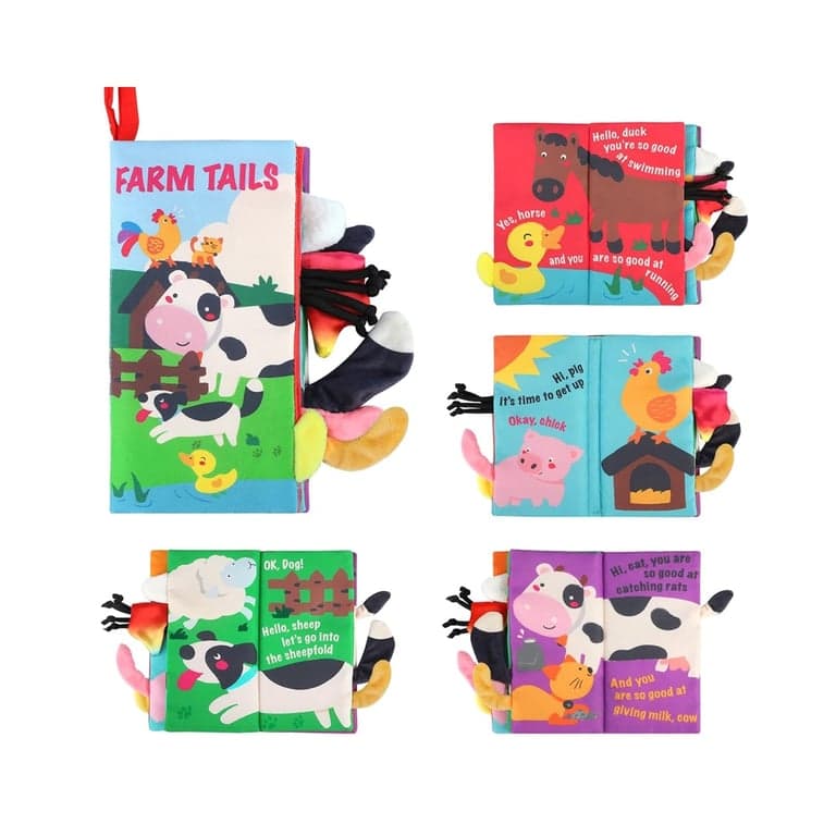 beiens Crinkle Cloth Book Farm Tails