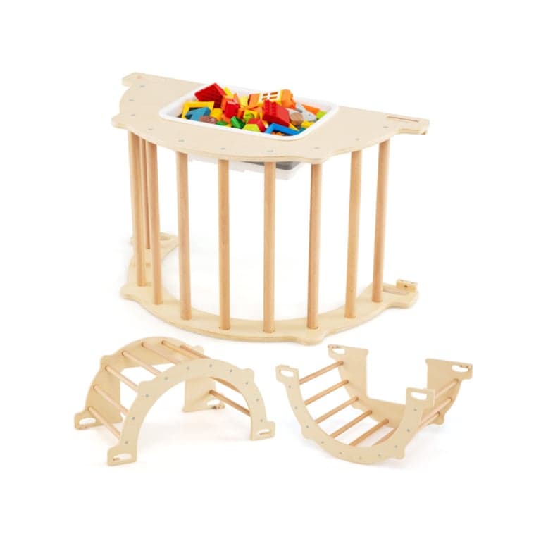 Costway 8-in-1 Climbing Arch and Sensory Table With Collapsible Storage Bin Small