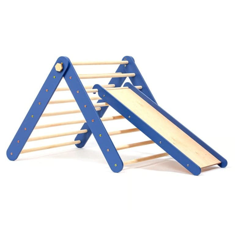 Duck Woodworks Shop Triangolo da Arrampicata con Scivolo Blu
