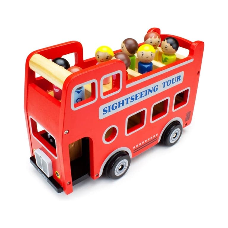 Imagination Generation Double-Decker Wooden Bus Toy