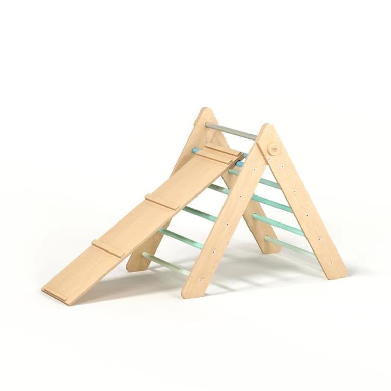 Busy Kids Triangolo Pikler Menta Con Scivolo