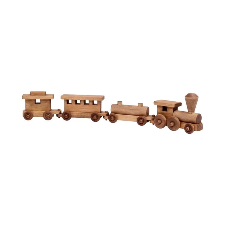 AmishToyBox Wooden Train Toy Play Set Harvest Stain