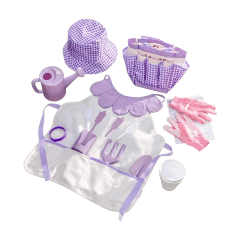 ROBUD Set da giardinaggio a quadri viola