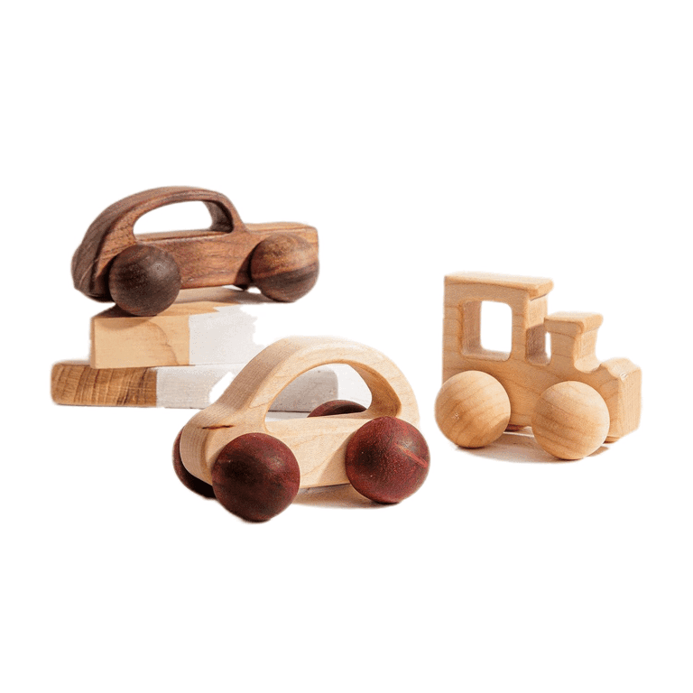 Wooden Teether 3-Piece Push Car Toys Set 3