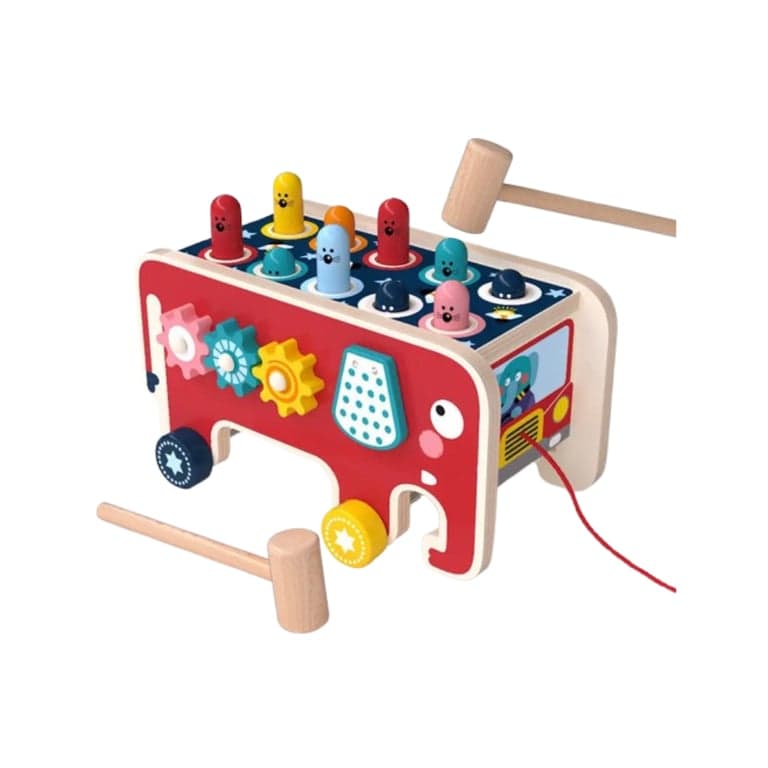 Seaside-Montessori Elephant Wooden Hammering Bench