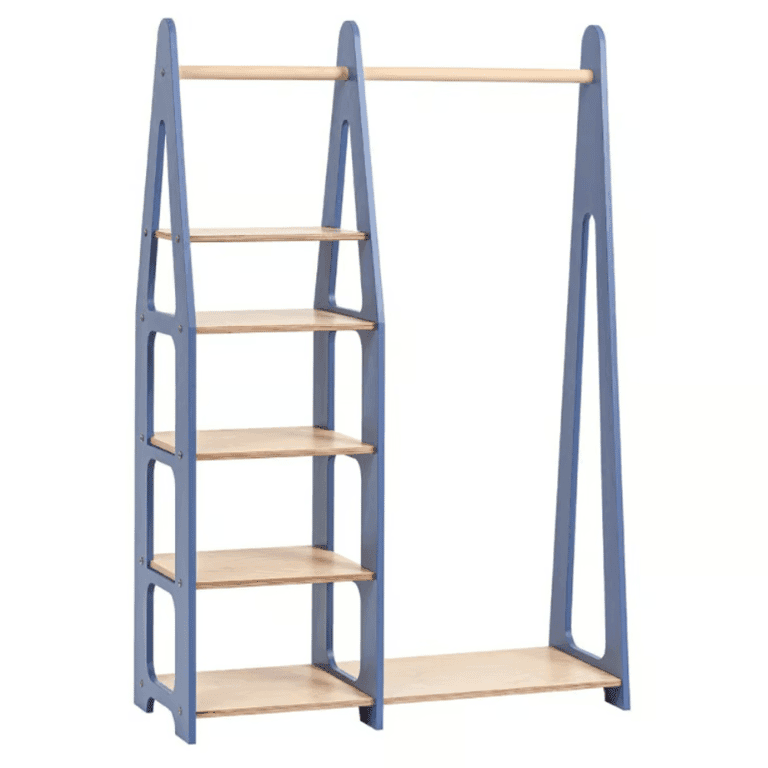 Duck Woodworks Porta Abiti con Ripiani Blu