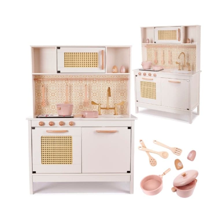 Ikonka Cucina Giocattolo Retrò Con Accessori Boho Rosa