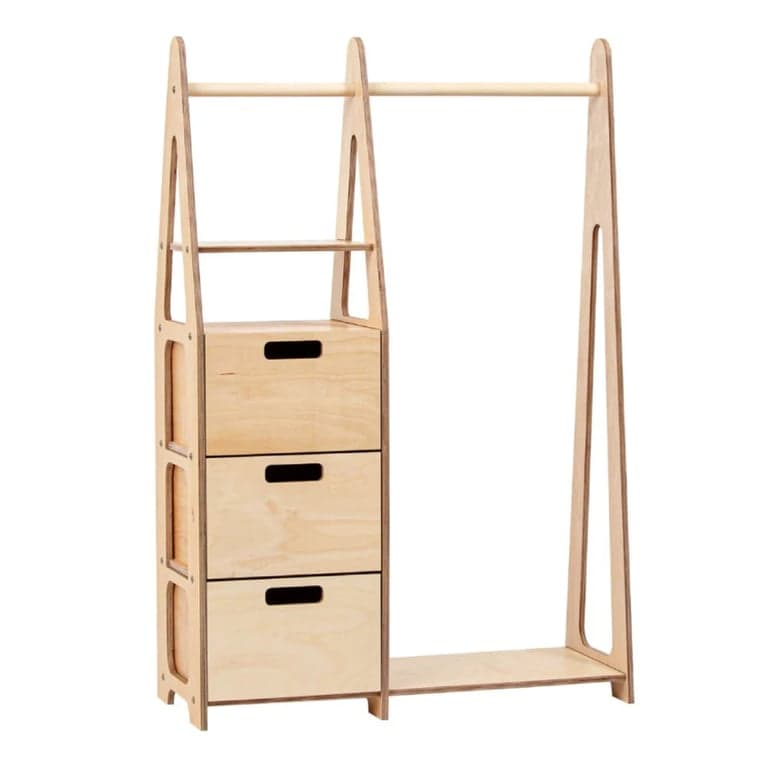 Duck Woodworks Appendiabiti Con Fori Rettangolari Cassetti In Legno Naturale