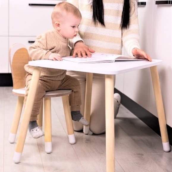 Family SCL Set Tavolo e Sedia Coniglietto Bianco