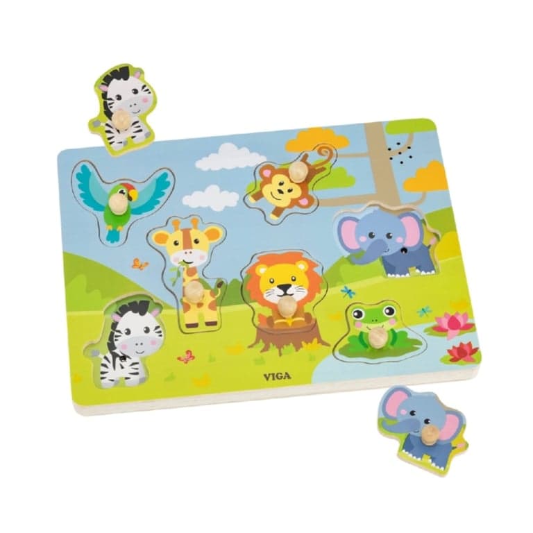 Viga Puzzle a Manopola Animali Esotici