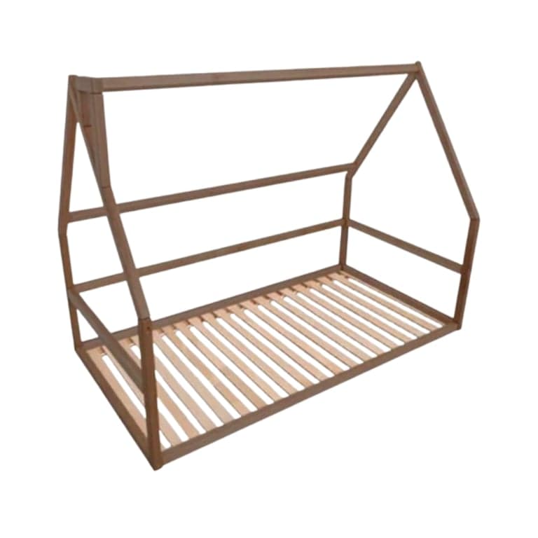 BusyWood House Floor Bed With Slats Model 1 Dark Queen