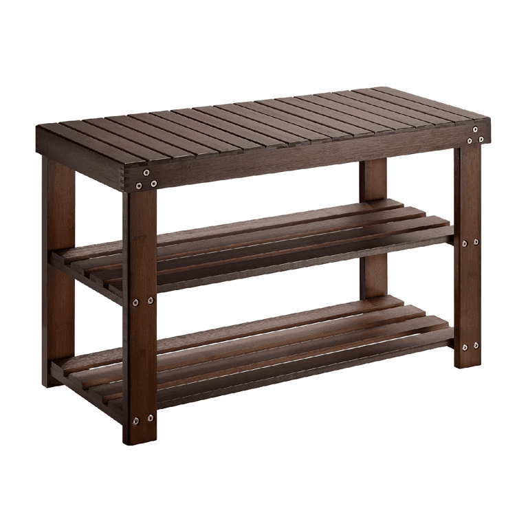 Pipishell Shoe Bench Bamboo Dark Brown