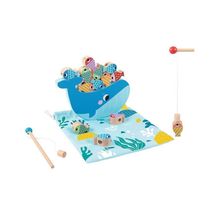 Tooky Toy Impilatore di Equilibrio a Forma di Balena