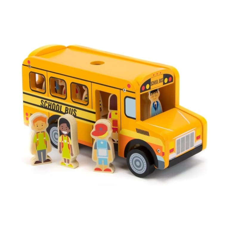 Imagination Generation Back to School Wooden Bus Toy