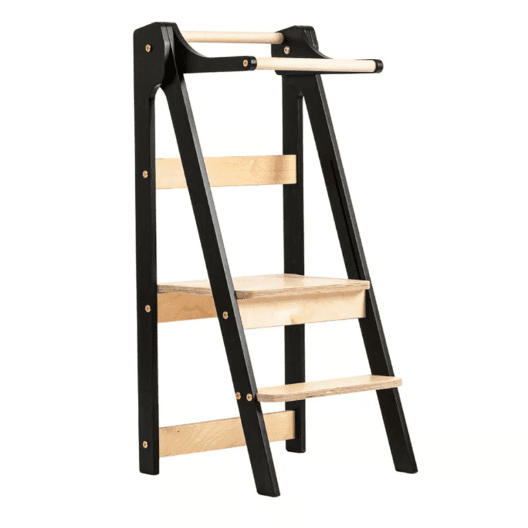 Duck Woodworks Shop Torre di Apprendimento Pieghevole Nera