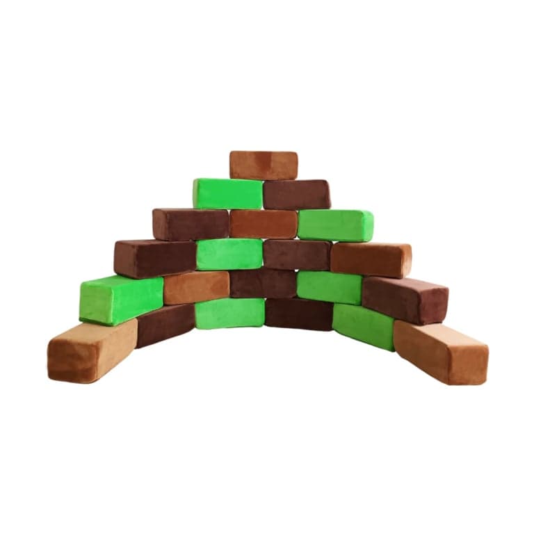 Wonder Space Plush Foam Blocks Rectangle Brown/Green