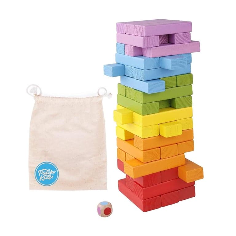 Pidoko Kids Wooden Stacking Building Blocks