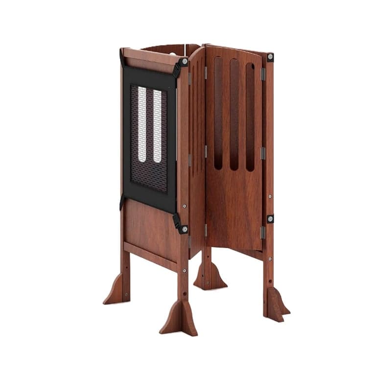 Guidecraft Contemporary Kitchen Helper Stool Walnut