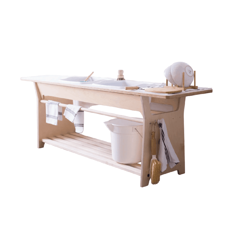 Sprout Kids Dish Washing Sensory Station 2 Tubs - Center/65 Inches Height 18 Inches