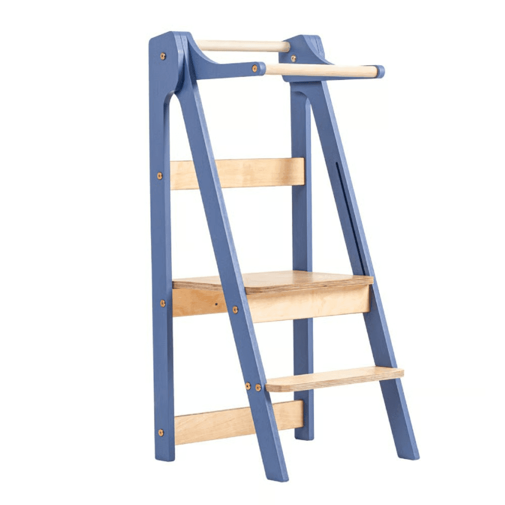 Duck Woodworks Shop Torre Pieghevole per Bambini Blu
