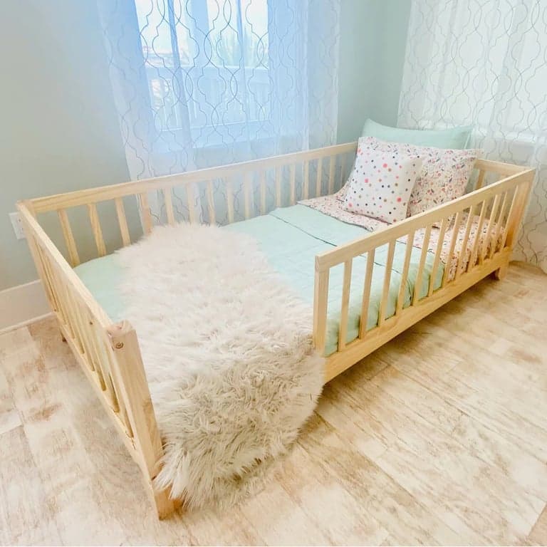 Custom Kids Furniture Luca Montessori Floor Bed With Rails Twin